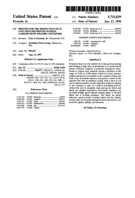 United States Patent (19) 11 Patent Number: 5,711,839 Dronzek, Jr