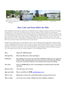 Mary Lake and Eaton Hall Lake Hike
