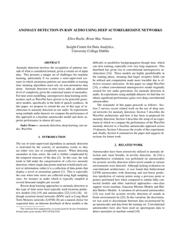 Anomaly Detection in Raw Audio Using Deep Autoregressive Networks