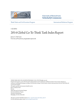 2014 Global Go to Think Tank Index Report