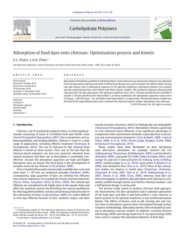 Adsorption of Food Dyes Onto Chitosan: Optimization Process and Kinetic