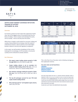 Crypto Asset Market Coverage Initiation: Trading