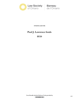 Paul J. Lawrence Fonds PF39