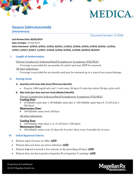 Gazyva (Obinutuzumab)