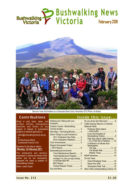 Bushwalking News Victoria February 2011