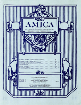 AMICA New S Bulle Ti N of the a UTOM ATIC MUSICAL INSTRUMENT C O LLECTORS' ASSOCIATION