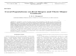 Coral Populations on Reef Slopes and Their Major Controls
