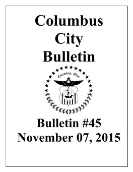 Bulletin #45 November 07, 2015