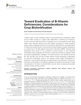 Considerations for Crop Biofortification