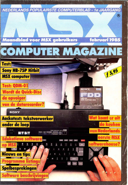Msx Computer Magazine 01.Pdf