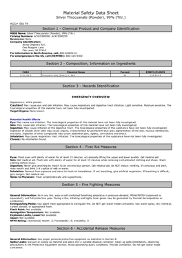 Material Safety Data Sheet