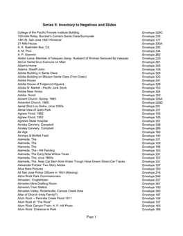 Inventory to Negatives and Slides Page 1