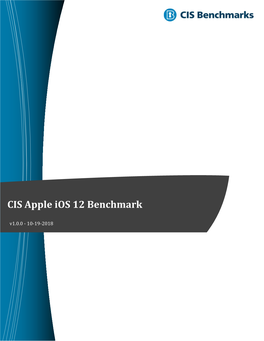 CIS Apple Ios 12 Benchmark