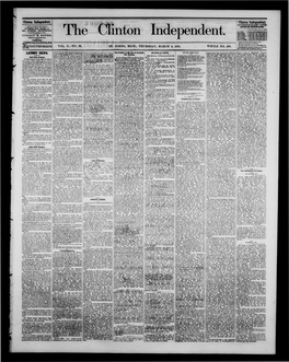 Clinton Independent VOL. X.-NO. 22, At* JOHNS, MICH., THURSDAY, MARCH