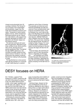 DESY Focuses on HERA