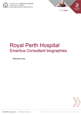 Royal Perth Hospital Emeritus Consultant Biographies