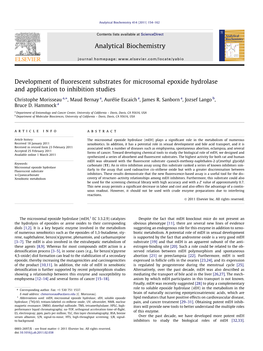 Development of Fluorescent Substrates for Microsomal Epoxide Hydrolase