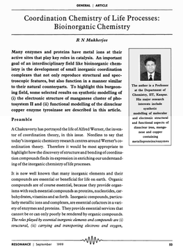 Bioinorganic Chemistry