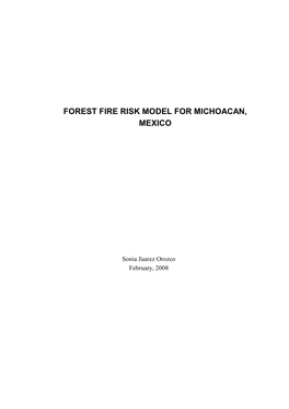Forest Fire Risk Model for Michoacan, Mexico