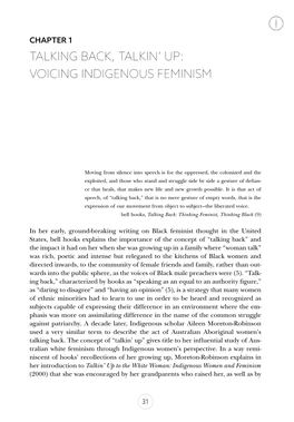 Talking Back, Talkin' Up: Voicing Indigenous Feminism