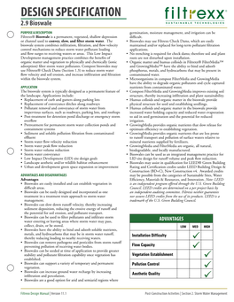 DESIGN SPECIFICATION 2.9 Bioswale