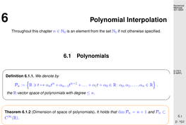 Polynomial Interpolation