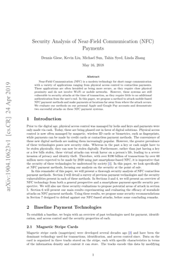 Security Analysis of Near-Field Communication (NFC) Payments