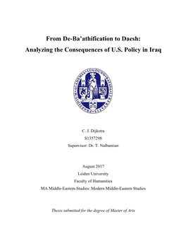 From De-Ba'athification to Daesh: Analyzing the Consequences Of