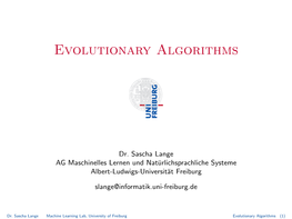 Evolutionary Algorithms