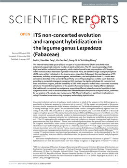 ITS Non-Concerted Evolution and Rampant Hybridization in the Legume Genus Lespedeza