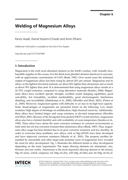 Welding of Magnesium Alloys