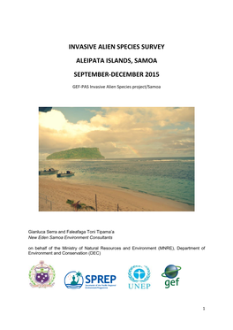 Invasive Alien Species Survey Aleipata Islands, Samoa September-December 2015