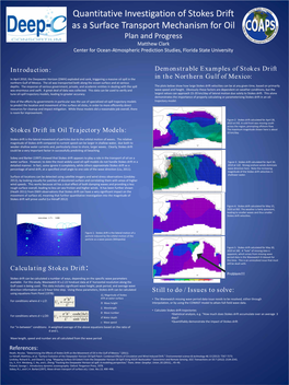 Calculating Stokes Drift: Problem!!! Stokes Drift Can Be Calculated a Number of Ways, Depending on the Specific Wave Parameters Available