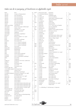 2016 Index Van De in Jaargang 58 Beschreven En Afgebeelde Orgels