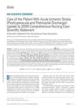 Care of the Patient with Acute Ischemic Stroke