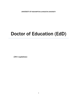 Doctor of Education (Edd)