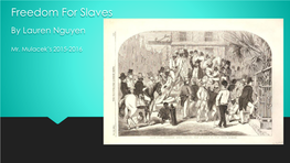 Freedom for Slaves by Lauren Nguyen