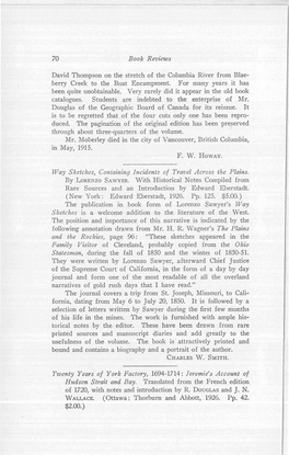 F. W. HOWAY. Twenty Years of York Factory, 1694-1714: Leremie's Account of Hudson Strait and Bay. Translated from the French