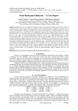 Fetal Harlequin Ichthyosis – a Case Report