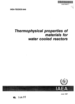 Thermophysical Properties of Materials for Water Cooled Reactors