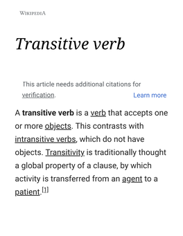 Transitive Verb