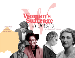 Women's Suffrage in Ontario the Beginning of Women’S Suffrage Movements