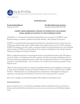 NAPIPA.SCOTUS Senate.Press Release.Pdf