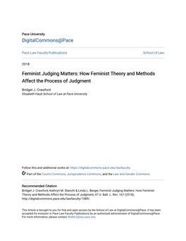 How Feminist Theory and Methods Affect the Process of Judgment