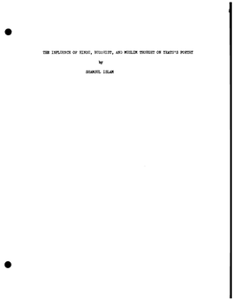 The Influence of Hindu, Buddhist, and Musldi Thought on Yeats' S Poetry