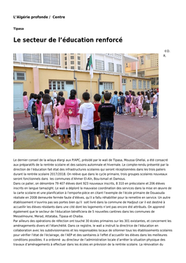 Le Secteur De L'éducation Renforcé