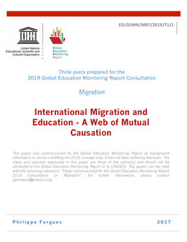 International Migration and Education - a Web of Mutual Causation