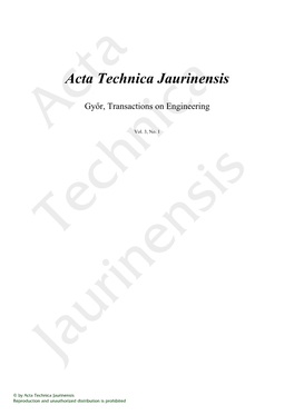 Acta Technica Jaurinensis