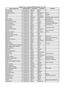 Product Lines February 2020 Manchester 12-17-19