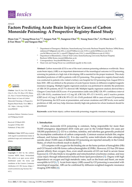 Factors Predicting Acute Brain Injury in Cases of Carbon Monoxide Poisoning: a Prospective Registry-Based Study